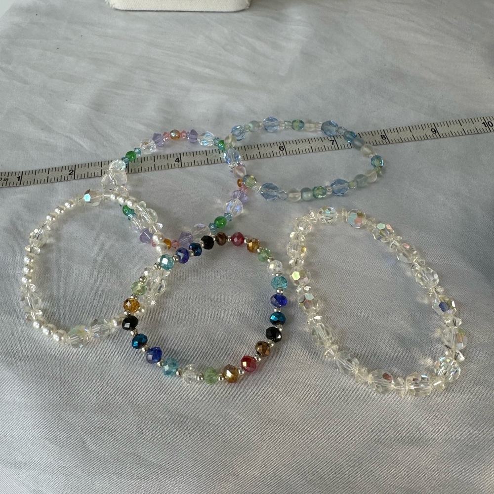 Vintage stretch bead sparkly bracelets